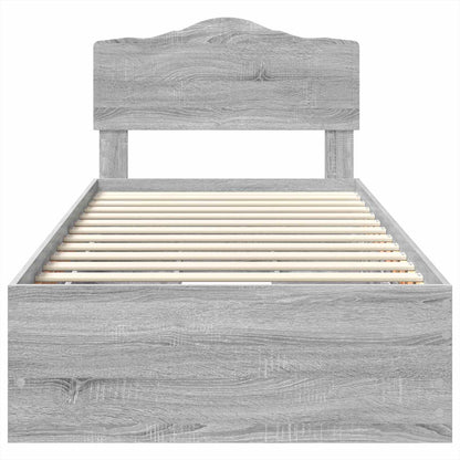 Bed Frame with Drawer Grey Sonoma 90 x 200 cm Engineer Wood