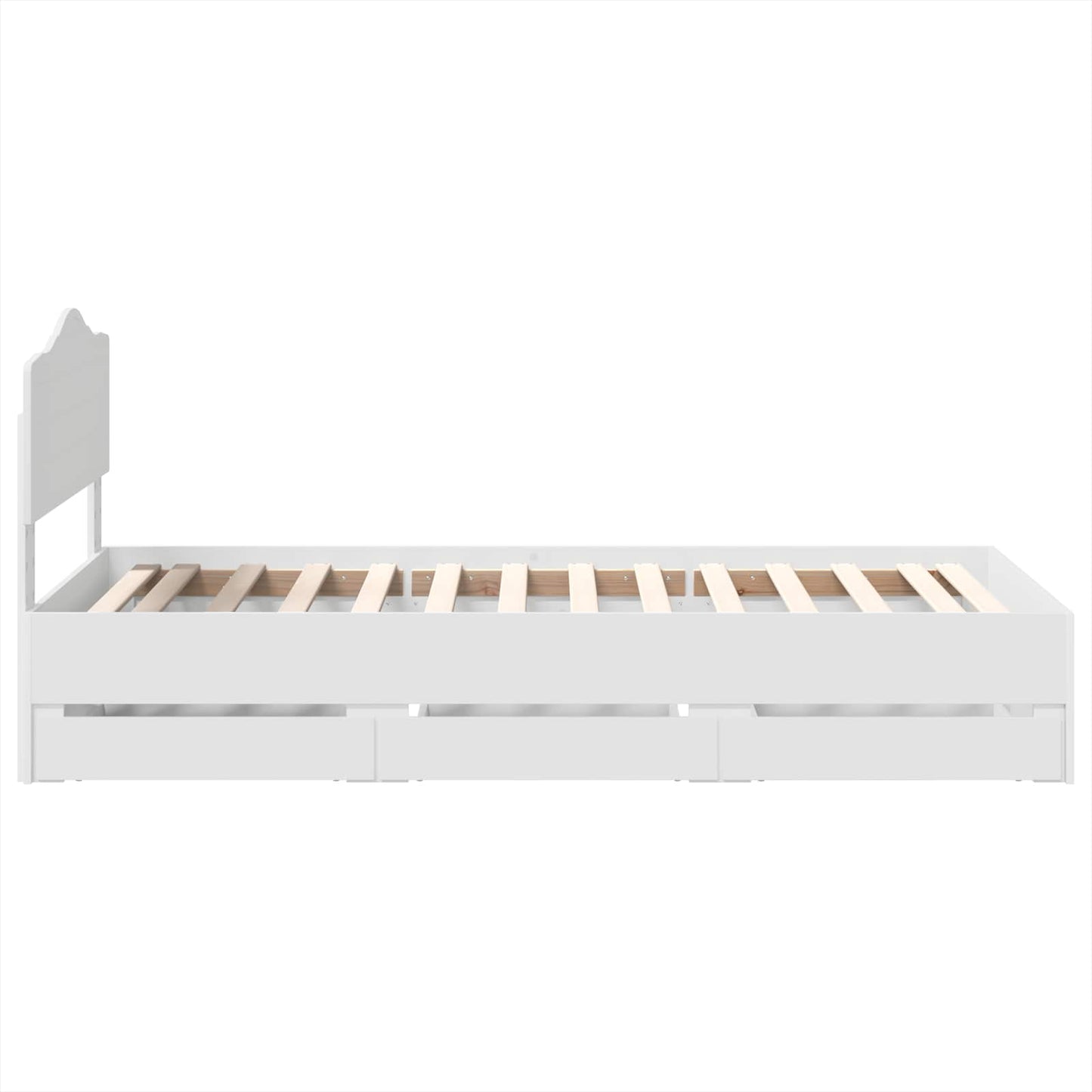 Bed Frame with Drawer White 90 x 190 cm Engineer Wood