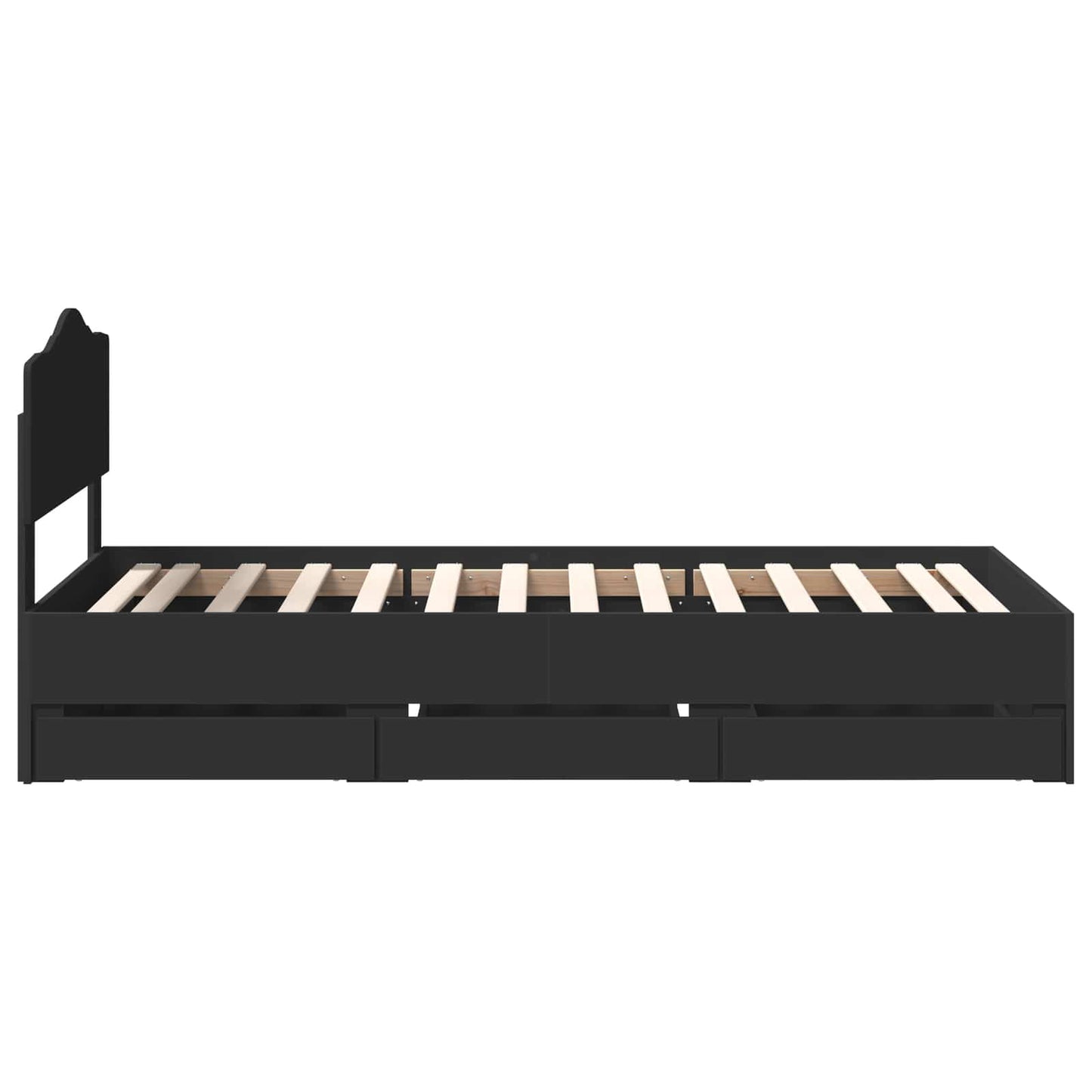 Bed Frame with Drawer Black 90 x 190 cm Engineer Wood