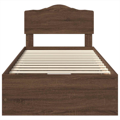 Bed Frame with Drawer Brown Oak 90 x 190 cm Engineer Wood