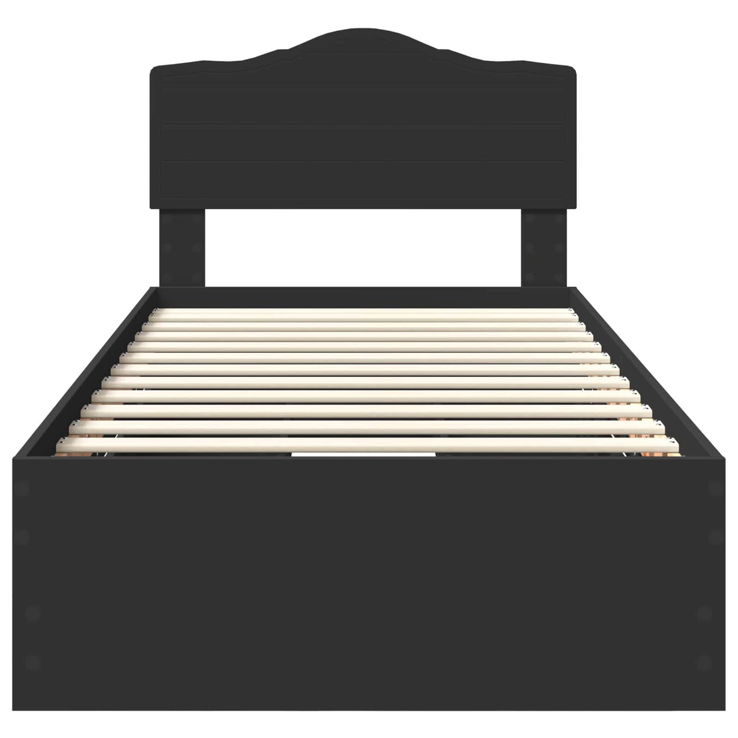Bed Frame with Drawer Black 75 x 190 cm Engineer Wood