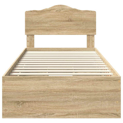 Bed Frame with Drawer Sonoma Oak 75 x 190 cm Engineer Wood