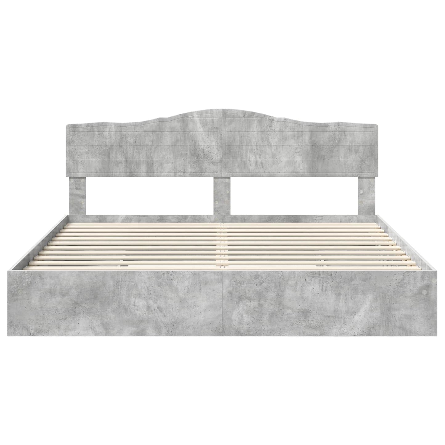 Storage Bed Concrete Grey 200 x 200 cm Engineered Wood