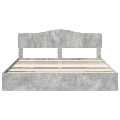 Storage Bed Concrete Grey 200 x 200 cm Engineered Wood