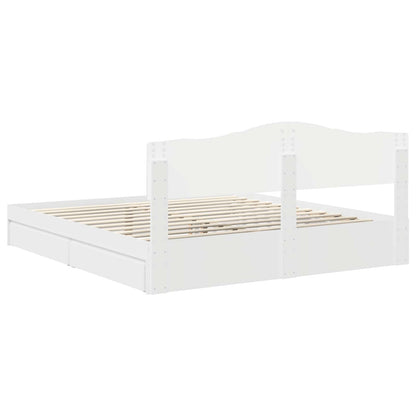 Storage Bed with Headboard White 180 x 200 cm Engineered Wood
