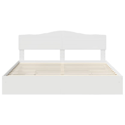 Storage Bed with Headboard White 180 x 200 cm Engineered Wood