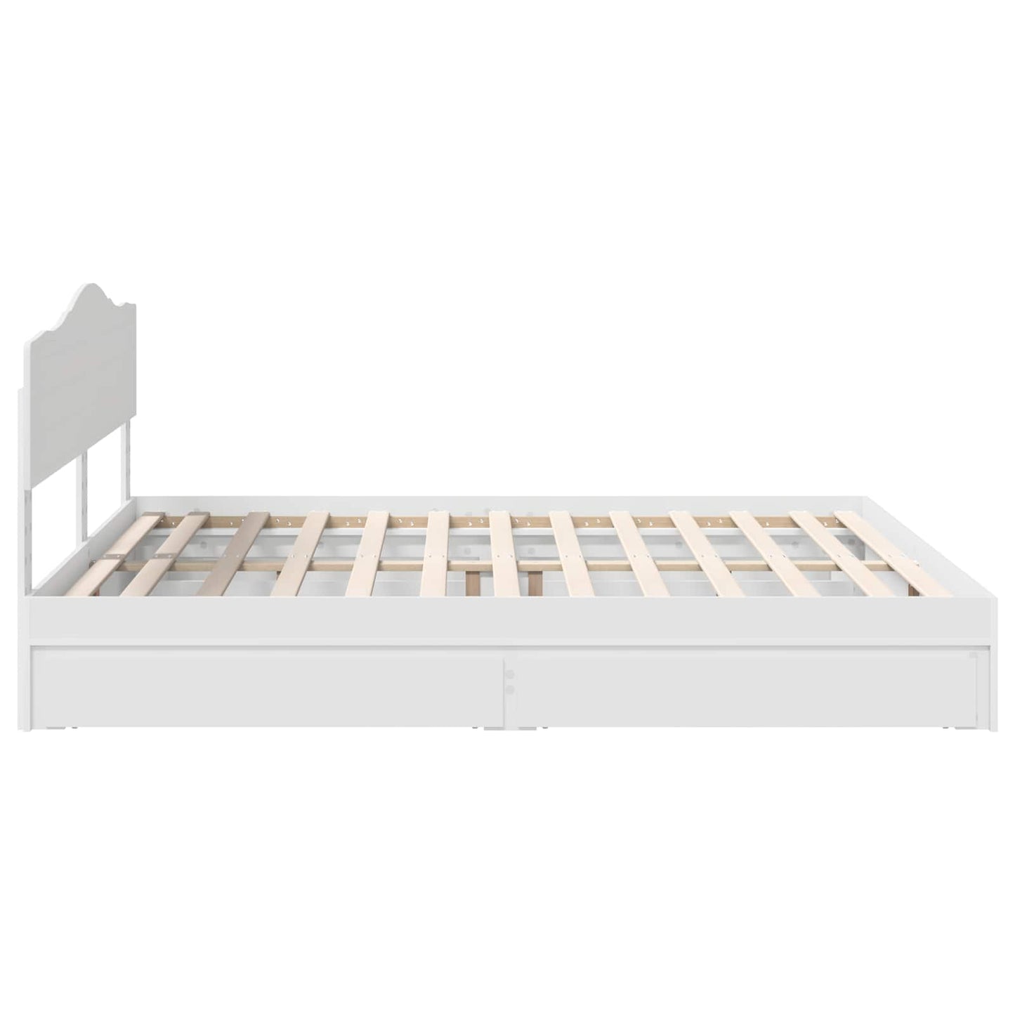 Storage Bed with Headboard White 180 x 200 cm Engineered Wood