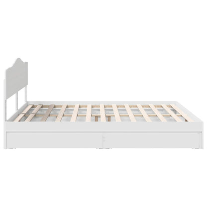 Storage Bed with Headboard White 180 x 200 cm Engineered Wood