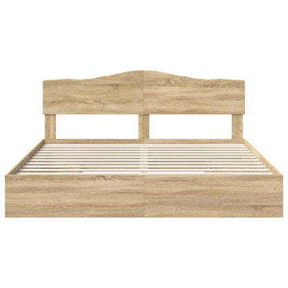 Storage Bed with Drawer Sonoma Oak 180 x 200 cm Engineered Wood