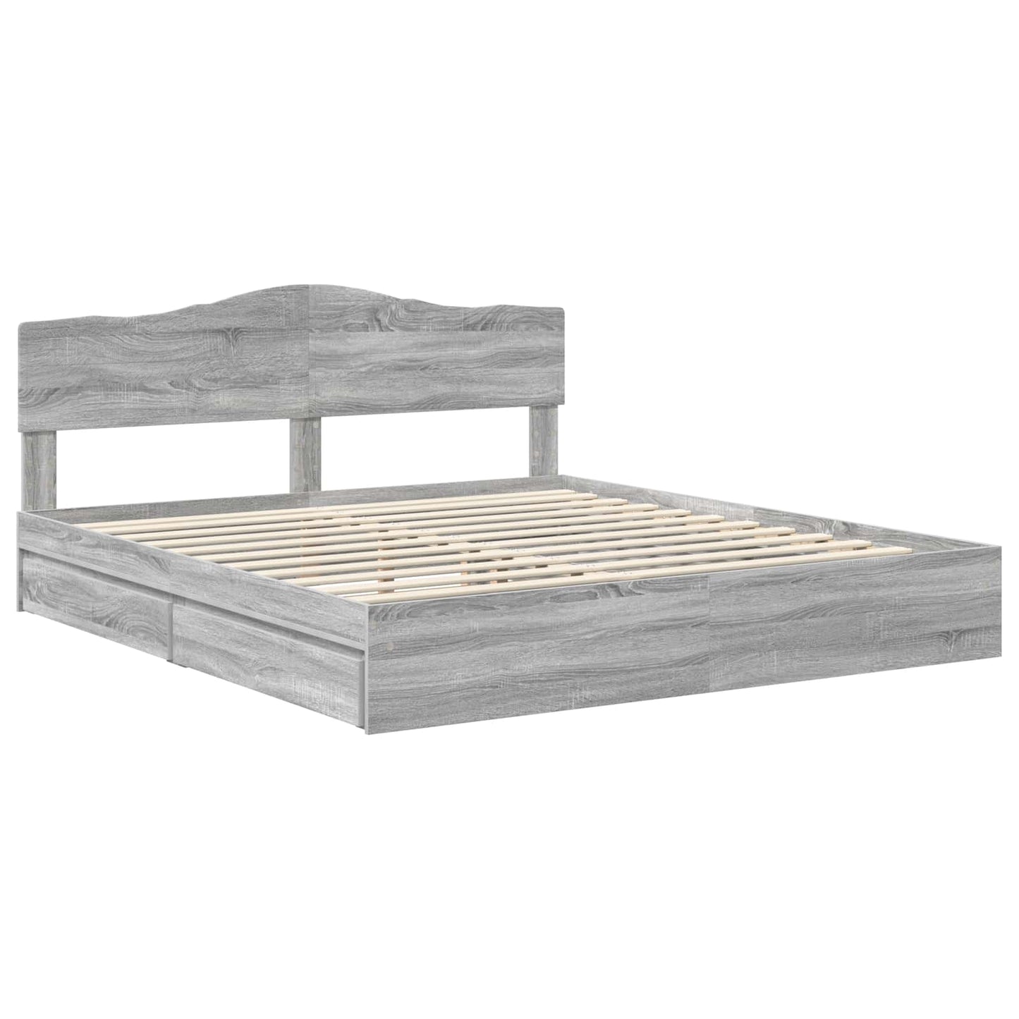Storage Bed Grey Sonoma 180 x 200 cm Engineered Wood