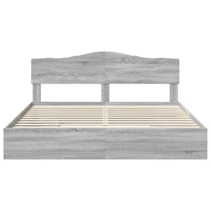 Storage Bed Grey Sonoma 180 x 200 cm Engineered Wood