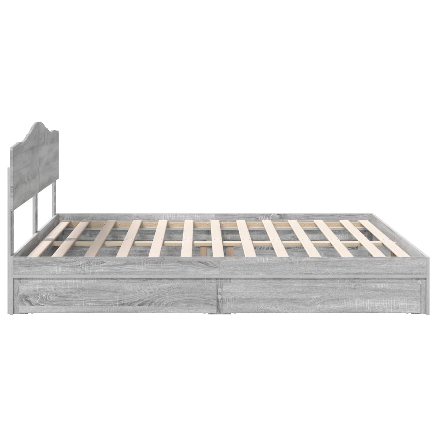 Storage Bed Grey Sonoma 180 x 200 cm Engineered Wood