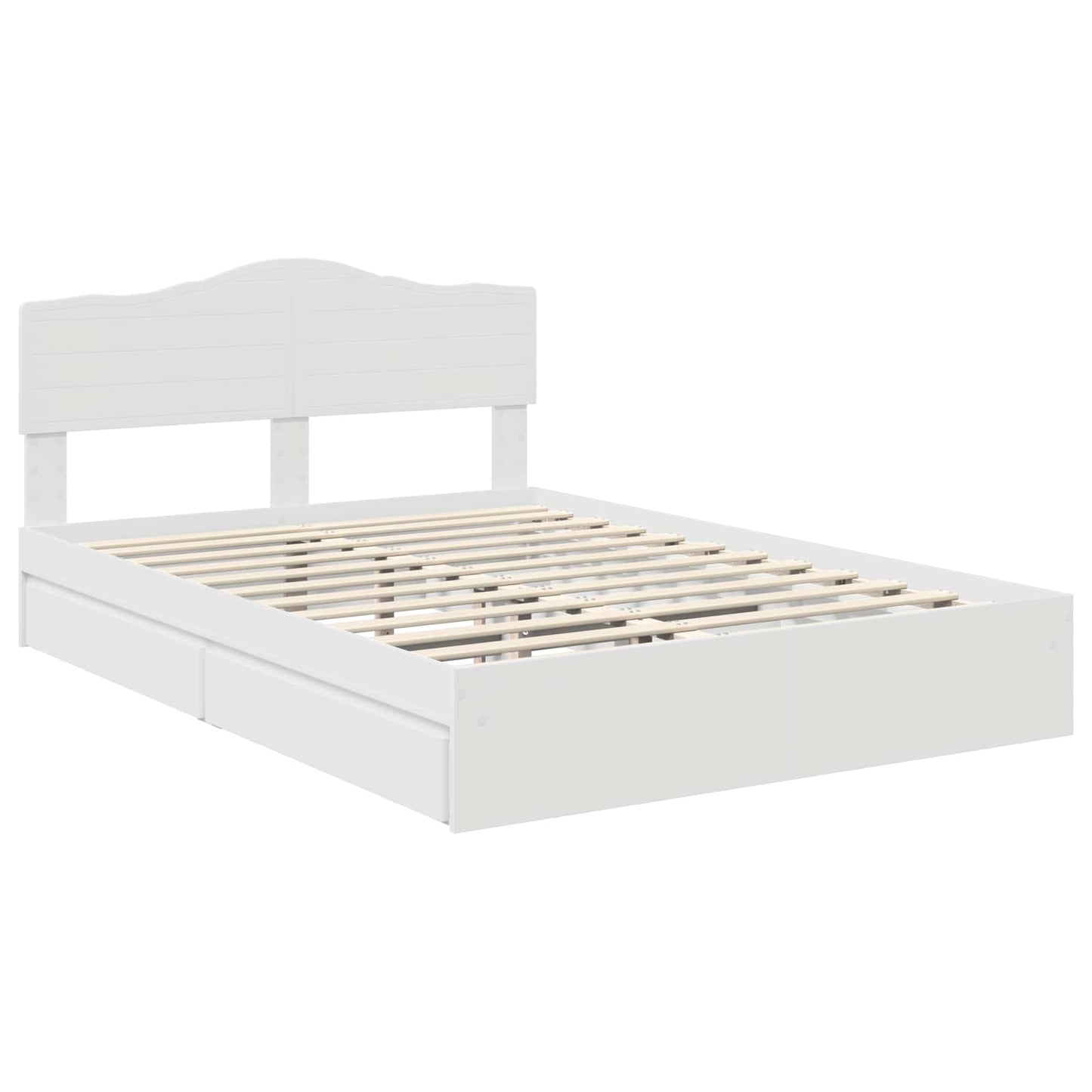 Storage Bed with Headboard White 160 x 200 cm Engineered Wood