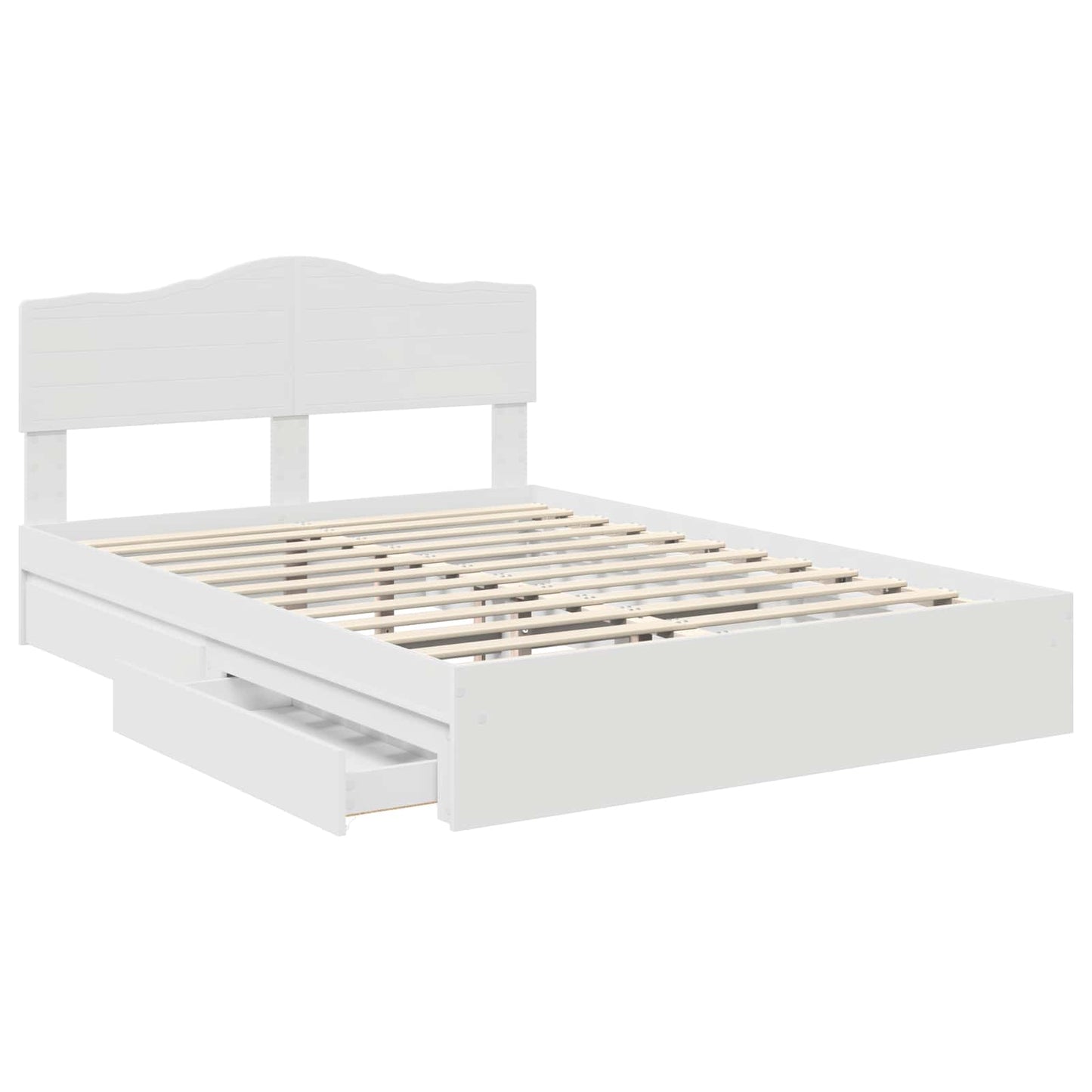 Storage Bed with Headboard White 160 x 200 cm Engineered Wood