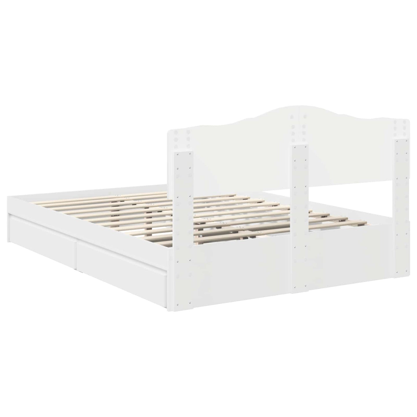 Storage Bed with Headboard White 160 x 200 cm Engineered Wood