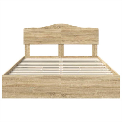 Storage Bed with Drawer Sonoma Oak 160 x 200 cm Engineered Wood