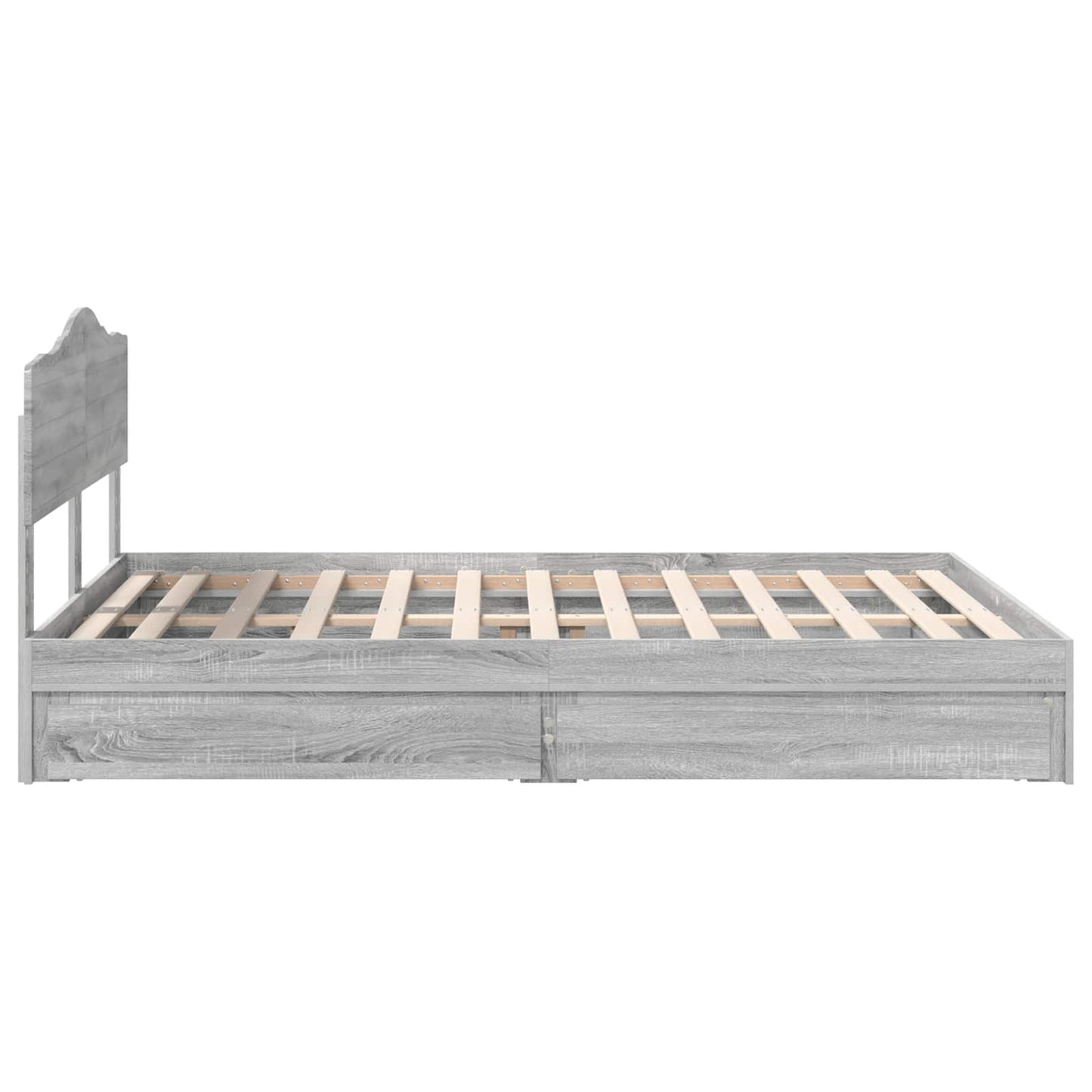 Storage Bed Grey Sonoma 160 x 200 cm Engineered Wood