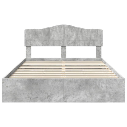 Storage Bed Concrete Grey 150 x 200 cm Engineered Wood