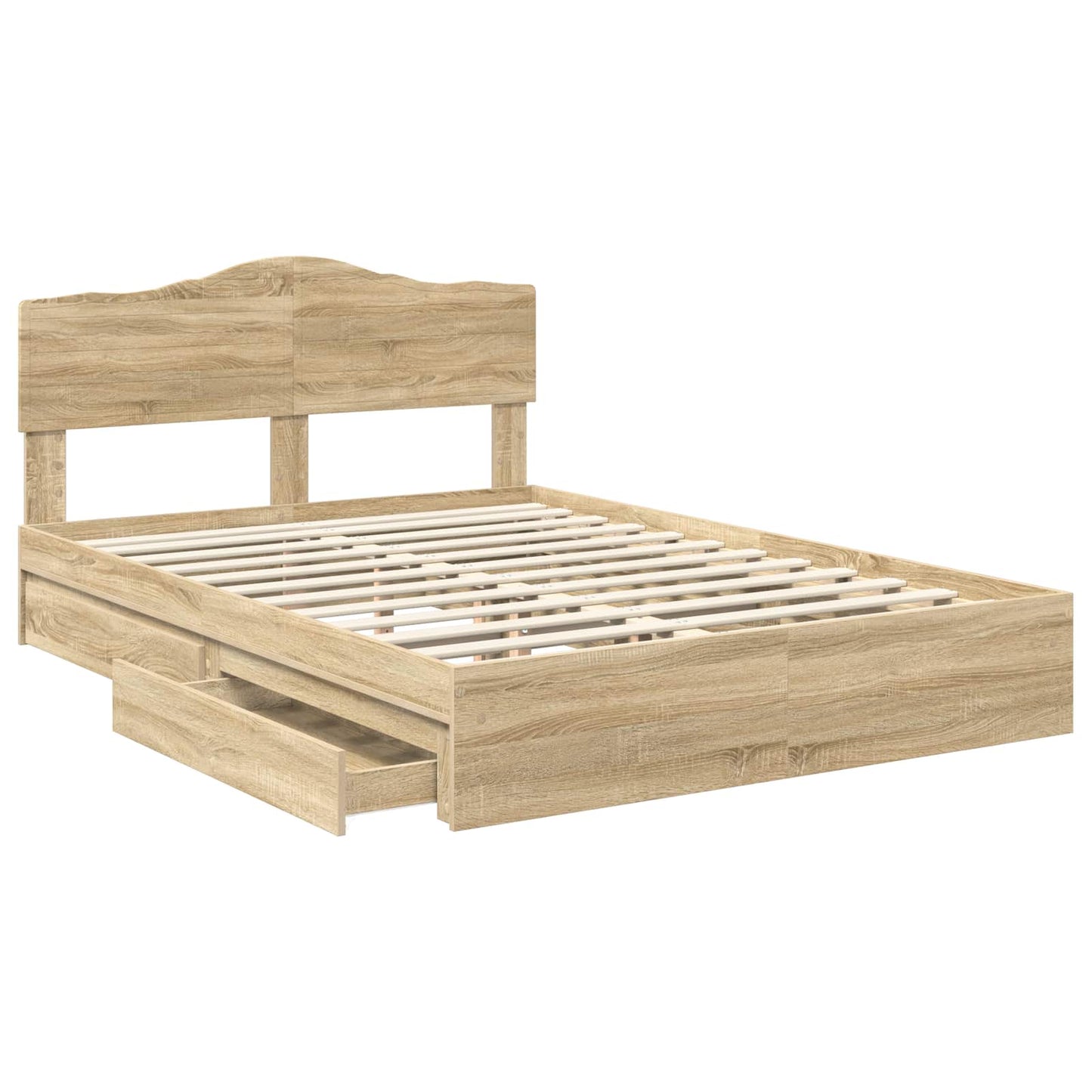 Storage Bed with Drawer Sonoma Oak 140 x 200 cm Engineered Wood