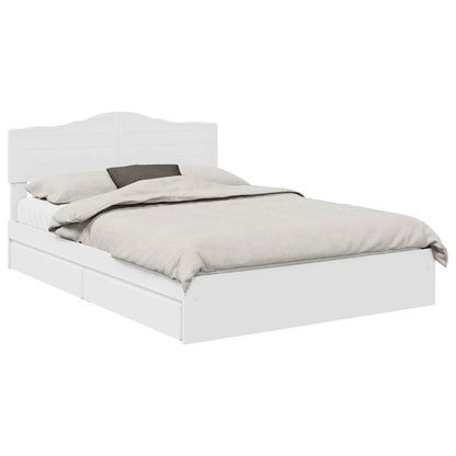 Storage Bed with Headboard White 140 x 190 cm Engineered Wood