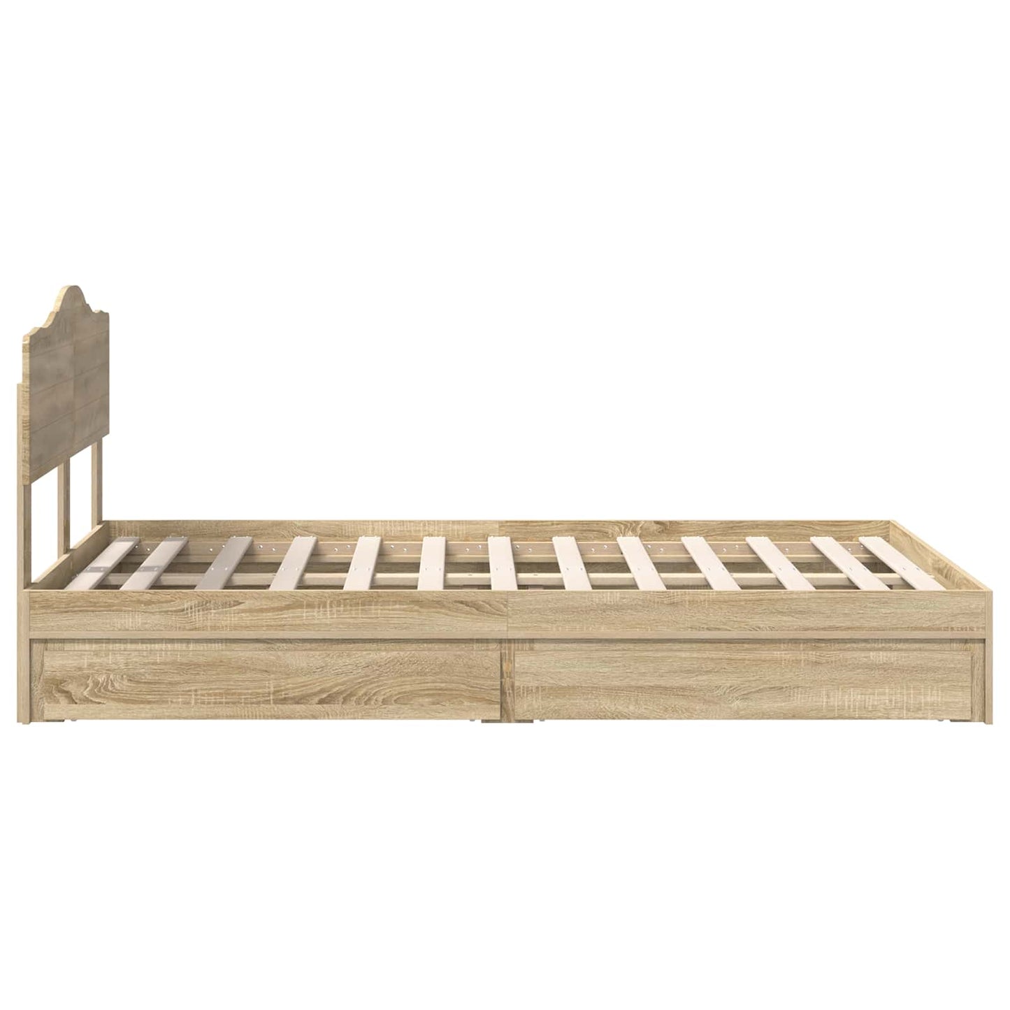 Storage Bed with Drawer Sonoma Oak 135 x 190 cm Engineered Wood