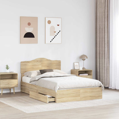 Storage Bed with Drawer Sonoma Oak 120 x 200 cm Engineered Wood