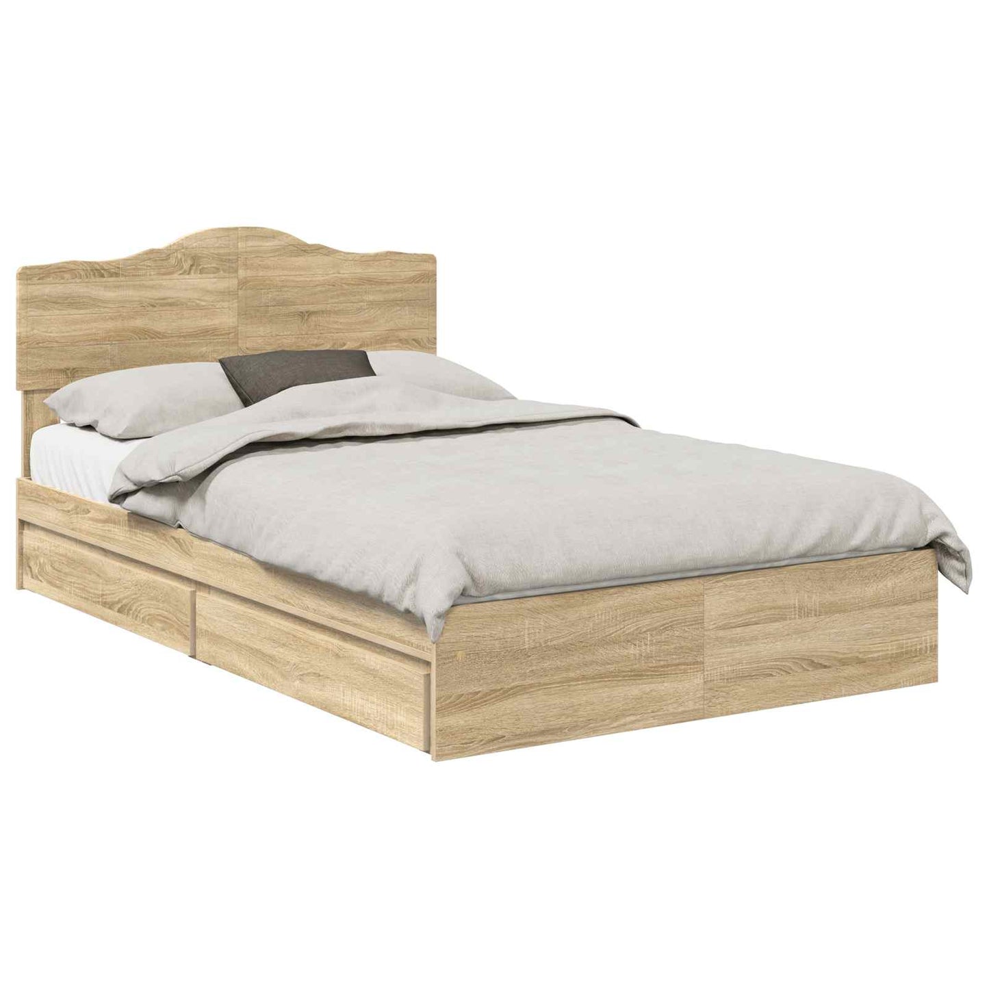 Storage Bed with Drawer Sonoma Oak 120 x 200 cm Engineered Wood