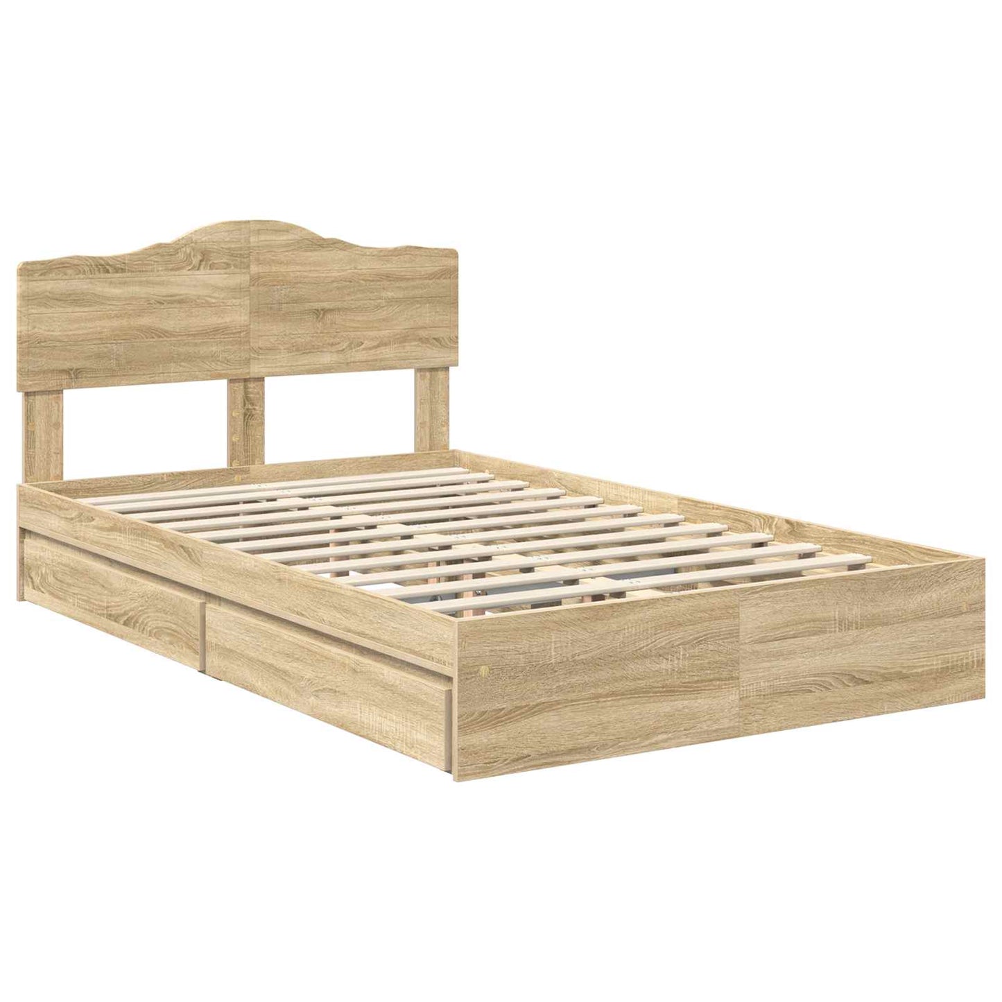 Storage Bed with Drawer Sonoma Oak 120 x 200 cm Engineered Wood