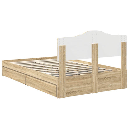 Storage Bed with Drawer Sonoma Oak 120 x 200 cm Engineered Wood