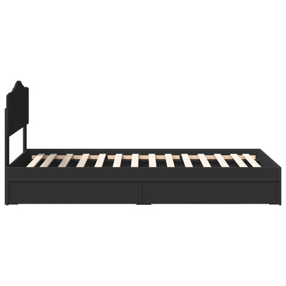 Storage Bed with Headboard Black 100 x 200 cm Engineered Wood