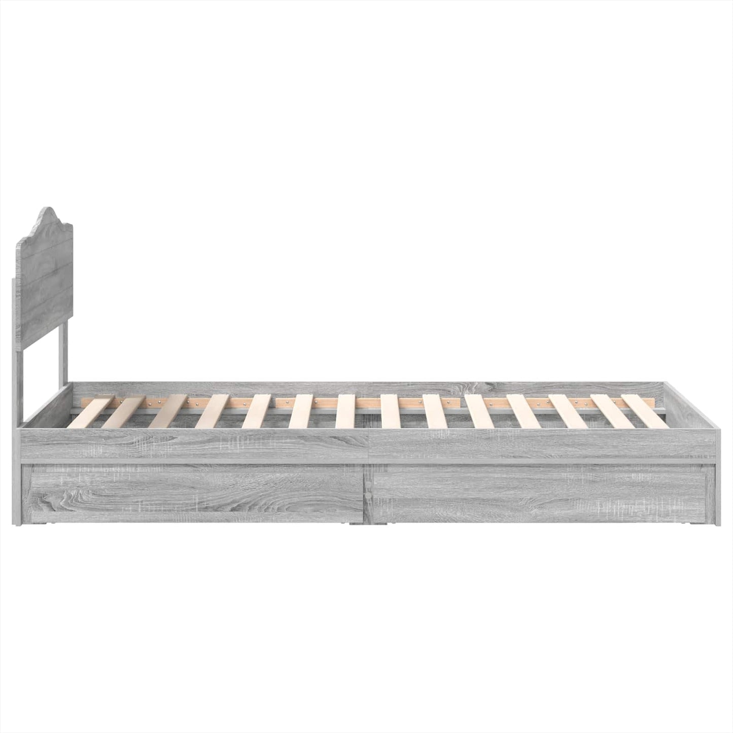 Storage Bed Grey Sonoma 100 x 200 cm Engineered Wood