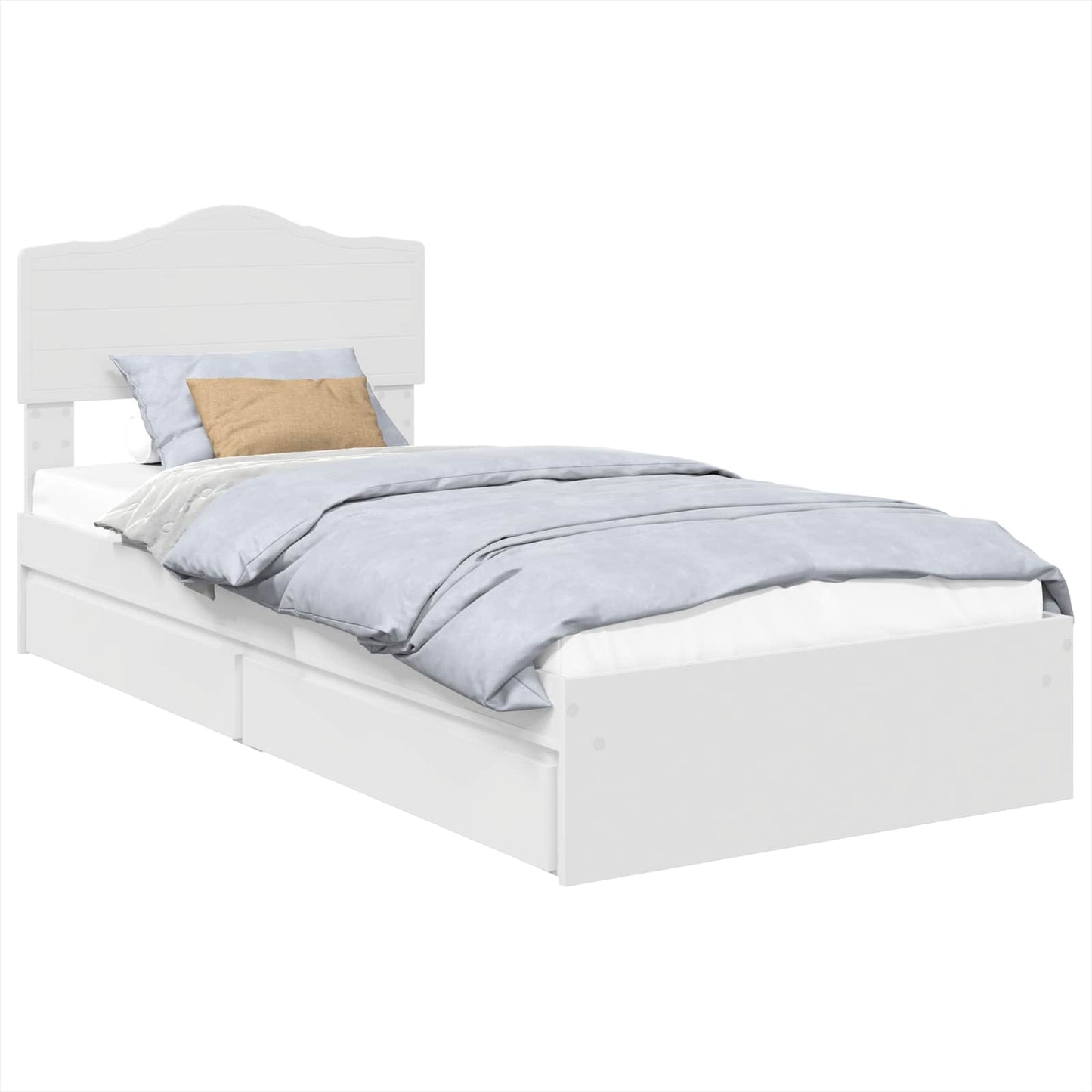 Storage Bed with Headboard White 90 x 200 cm Engineered Wood