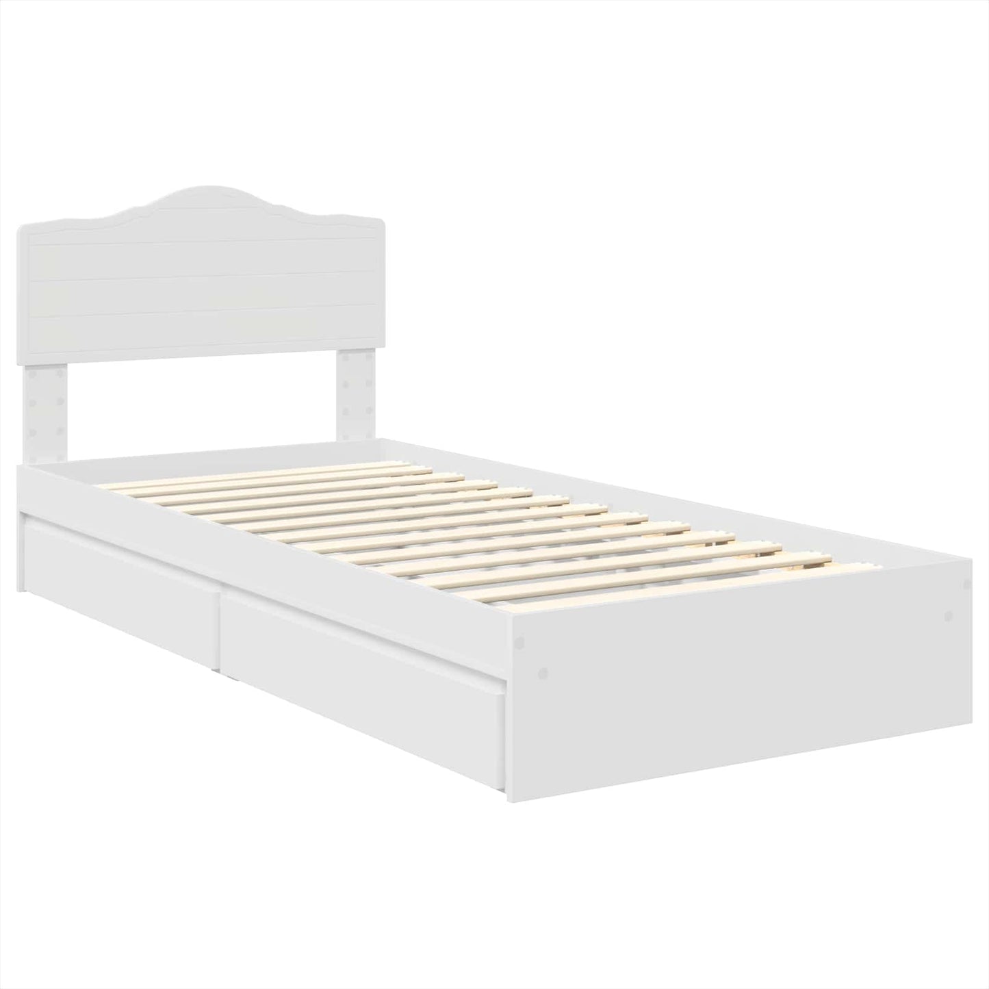 Storage Bed with Headboard White 90 x 200 cm Engineered Wood