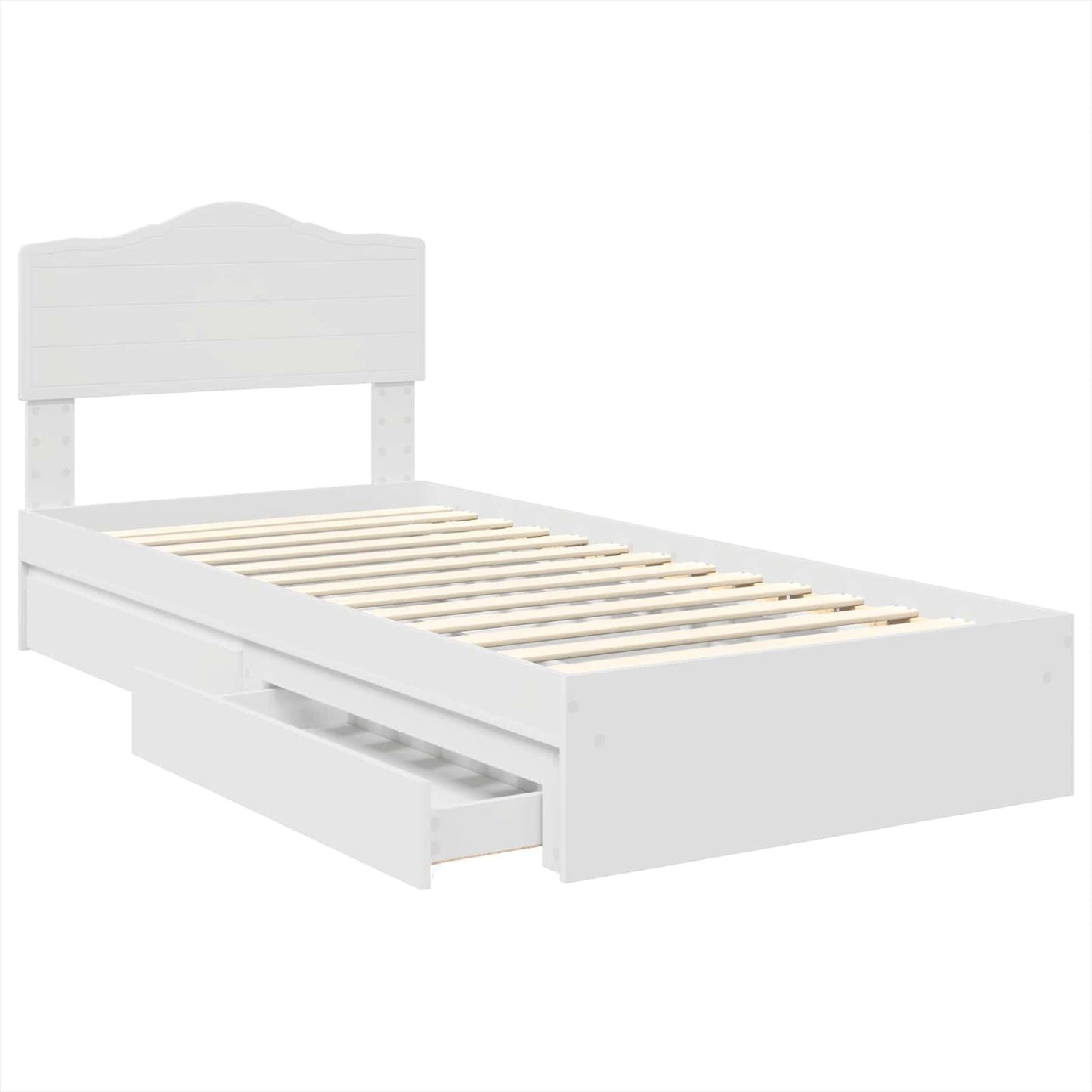Storage Bed with Headboard White 90 x 200 cm Engineered Wood