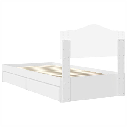 Storage Bed with Headboard White 90 x 200 cm Engineered Wood