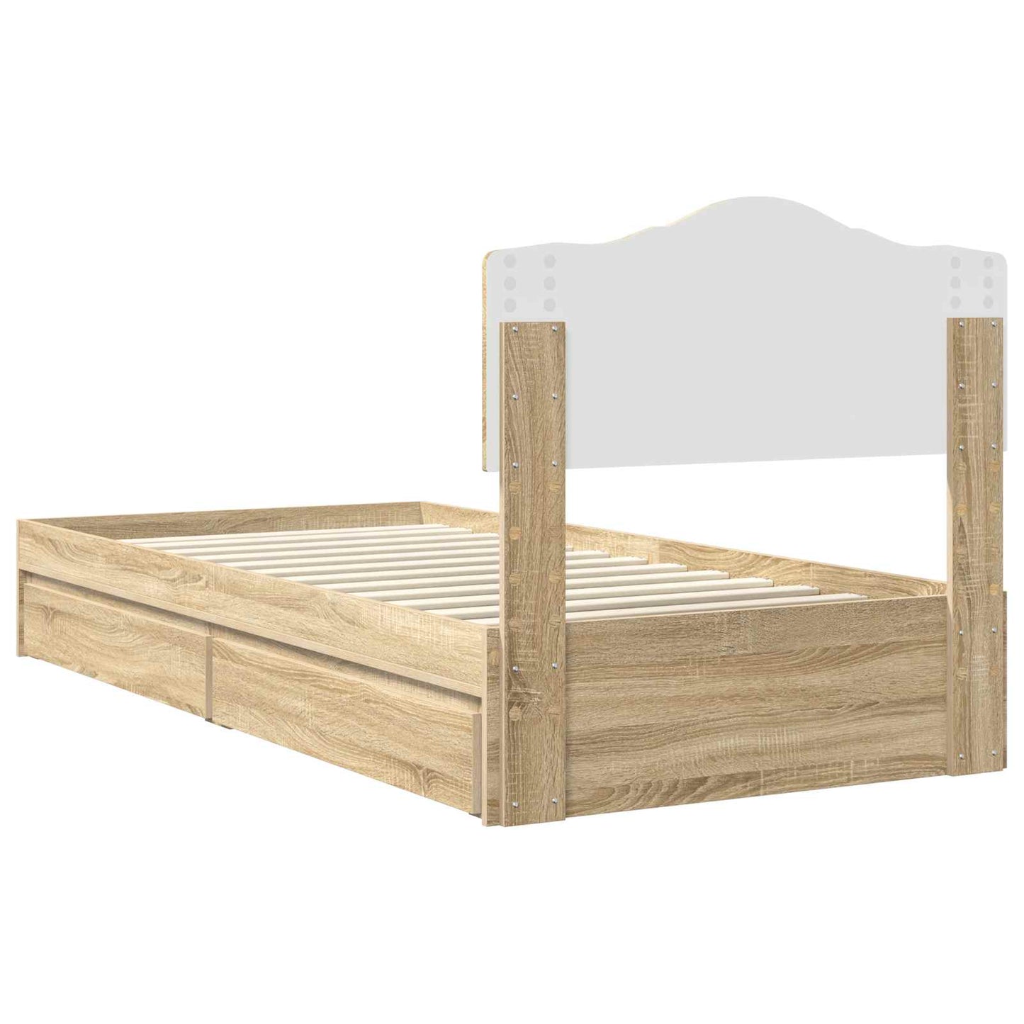 Storage Bed with Drawer Sonoma Oak 90 x 200 cm Engineered Wood