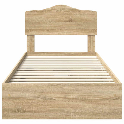 Storage Bed with Drawer Sonoma Oak 90 x 200 cm Engineered Wood