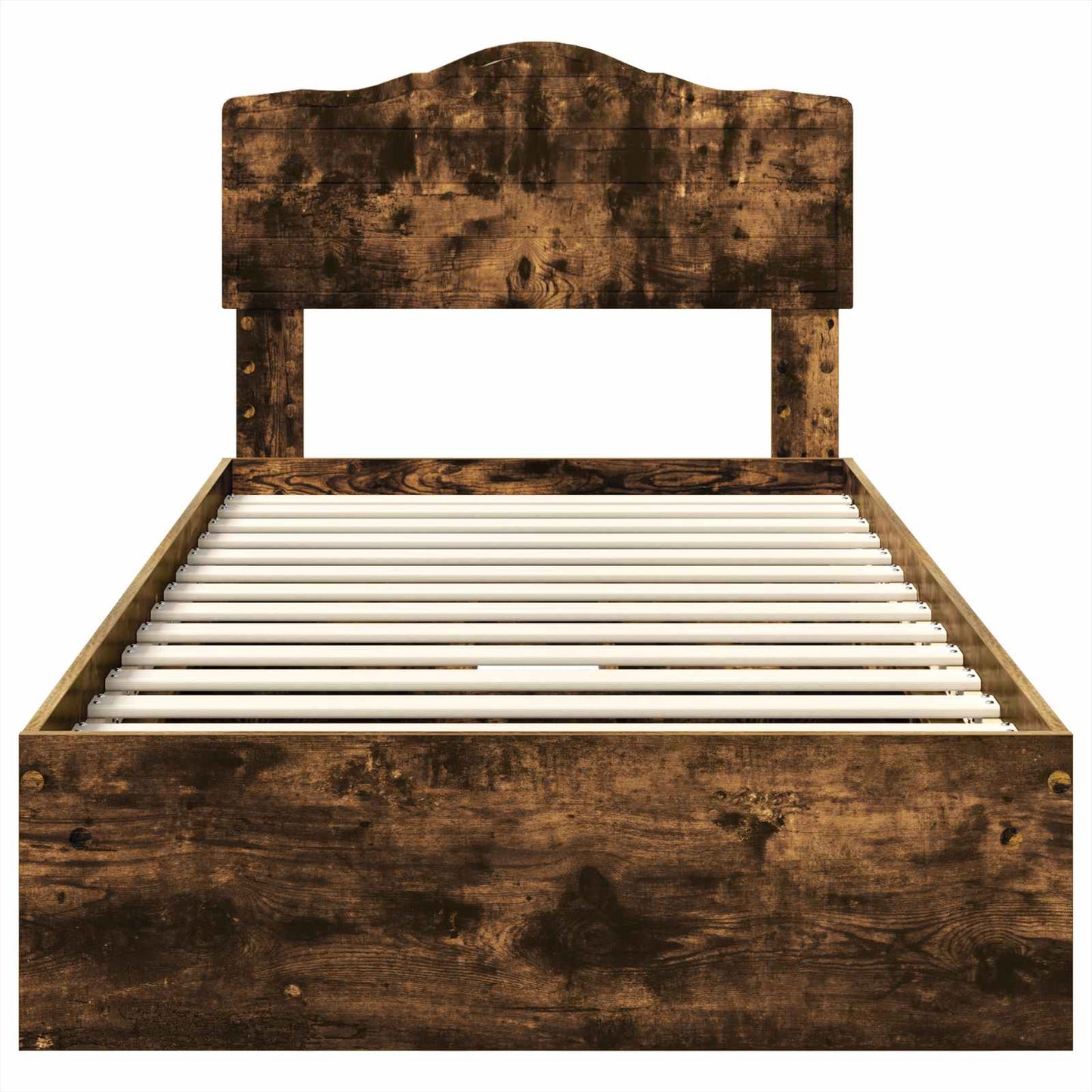 Storage Bed with Drawer Smoked Oak 90 x 200 cm Engineered Wood