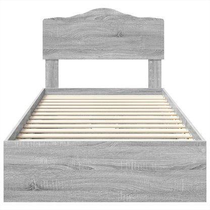 Storage Bed with Drawer Grey Sonoma 90 x 200 cm Engineered Wood