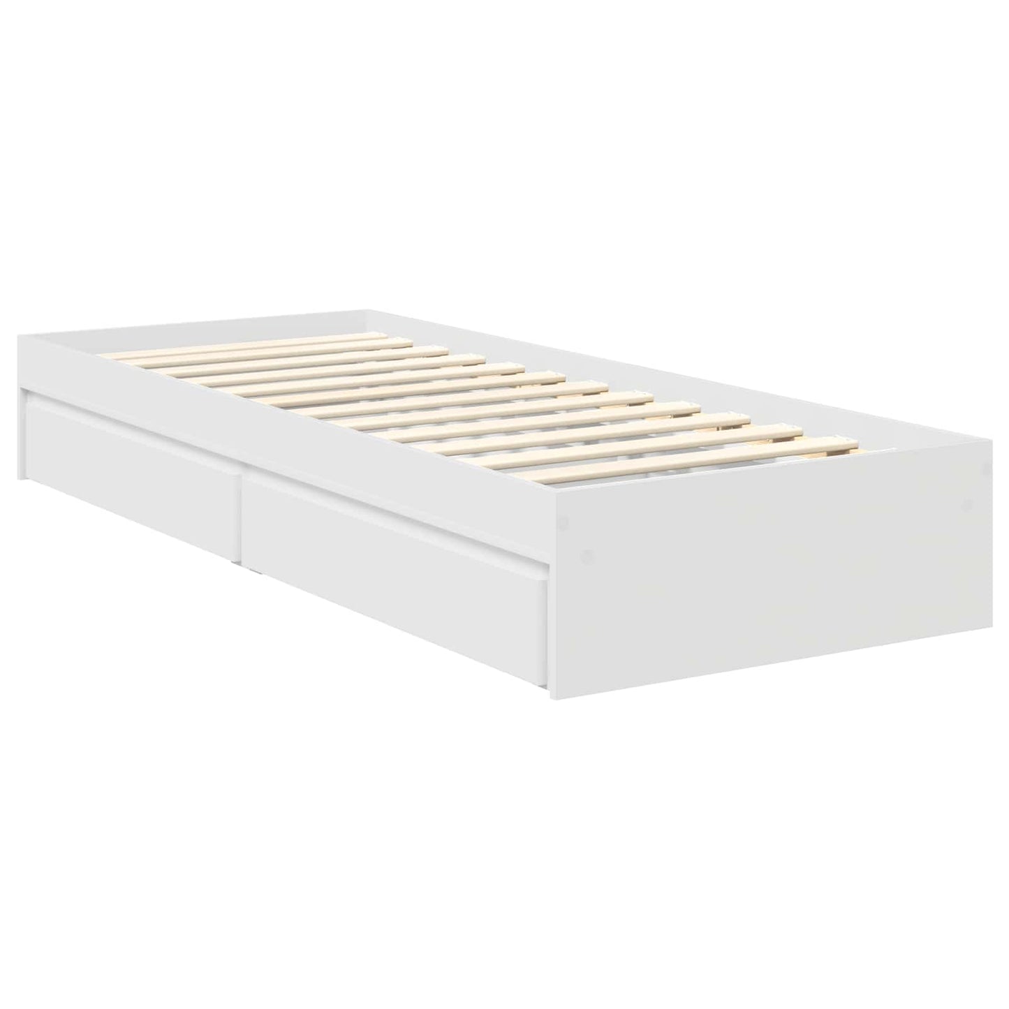 Storage Bed with Headboard White 70 x 190 cm Engineered Wood