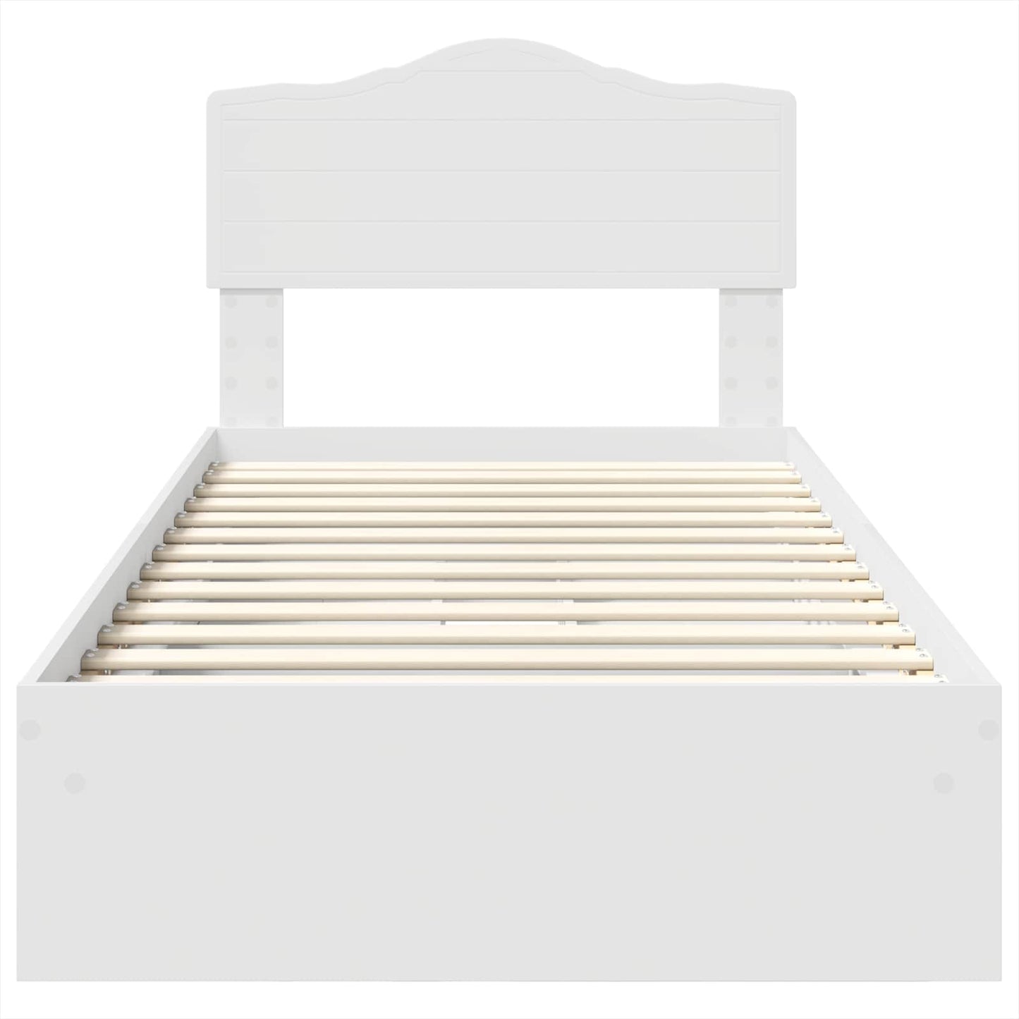 Storage Bed with Headboard White 70 x 190 cm Engineered Wood