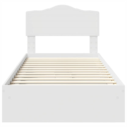 Storage Bed with Headboard White 70 x 190 cm Engineered Wood