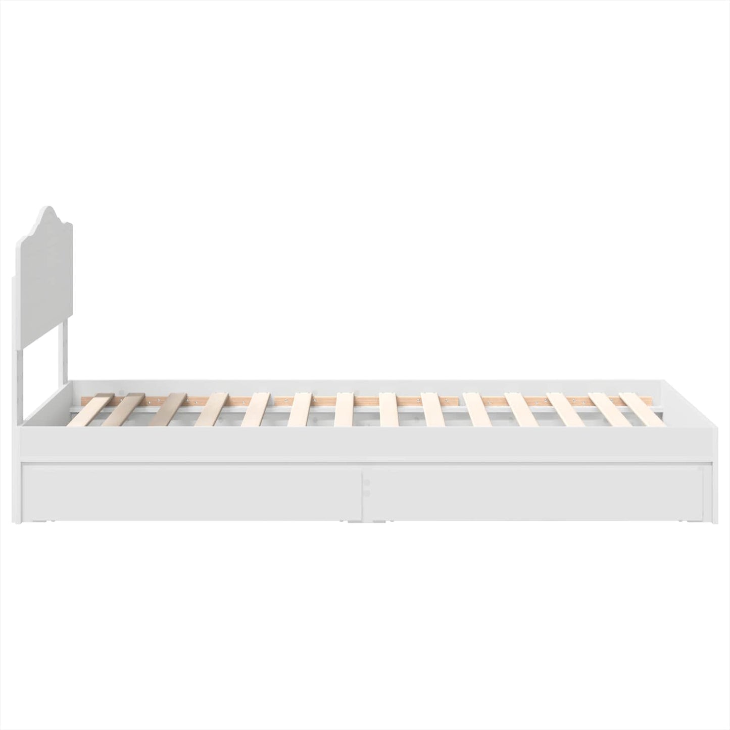 Storage Bed with Headboard White 70 x 190 cm Engineered Wood
