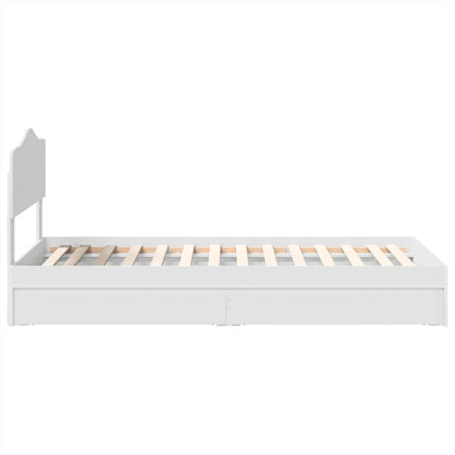 Storage Bed with Headboard White 70 x 190 cm Engineered Wood