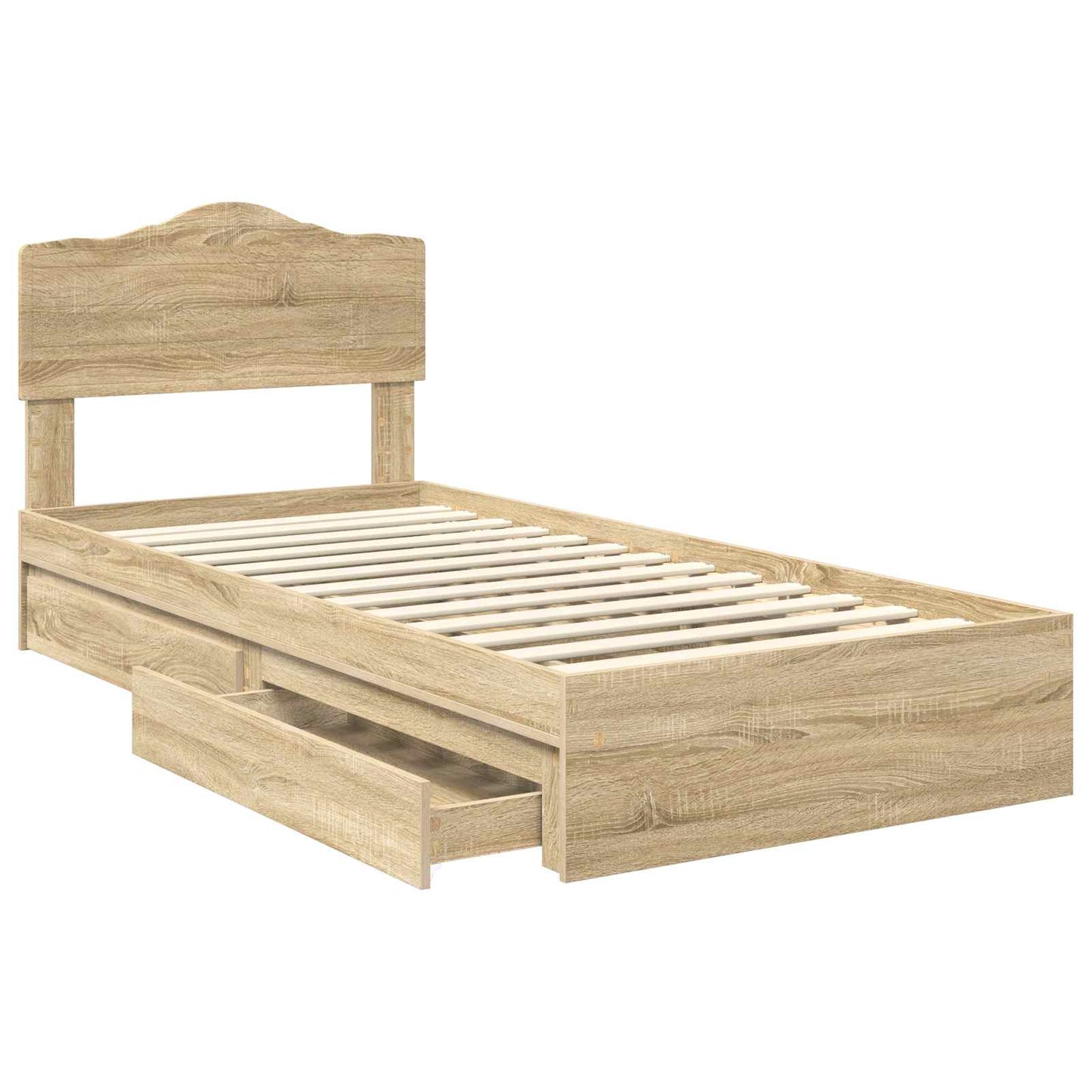 Storage Bed with Drawer Sonoma Oak 70 x 190 cm Engineered Wood