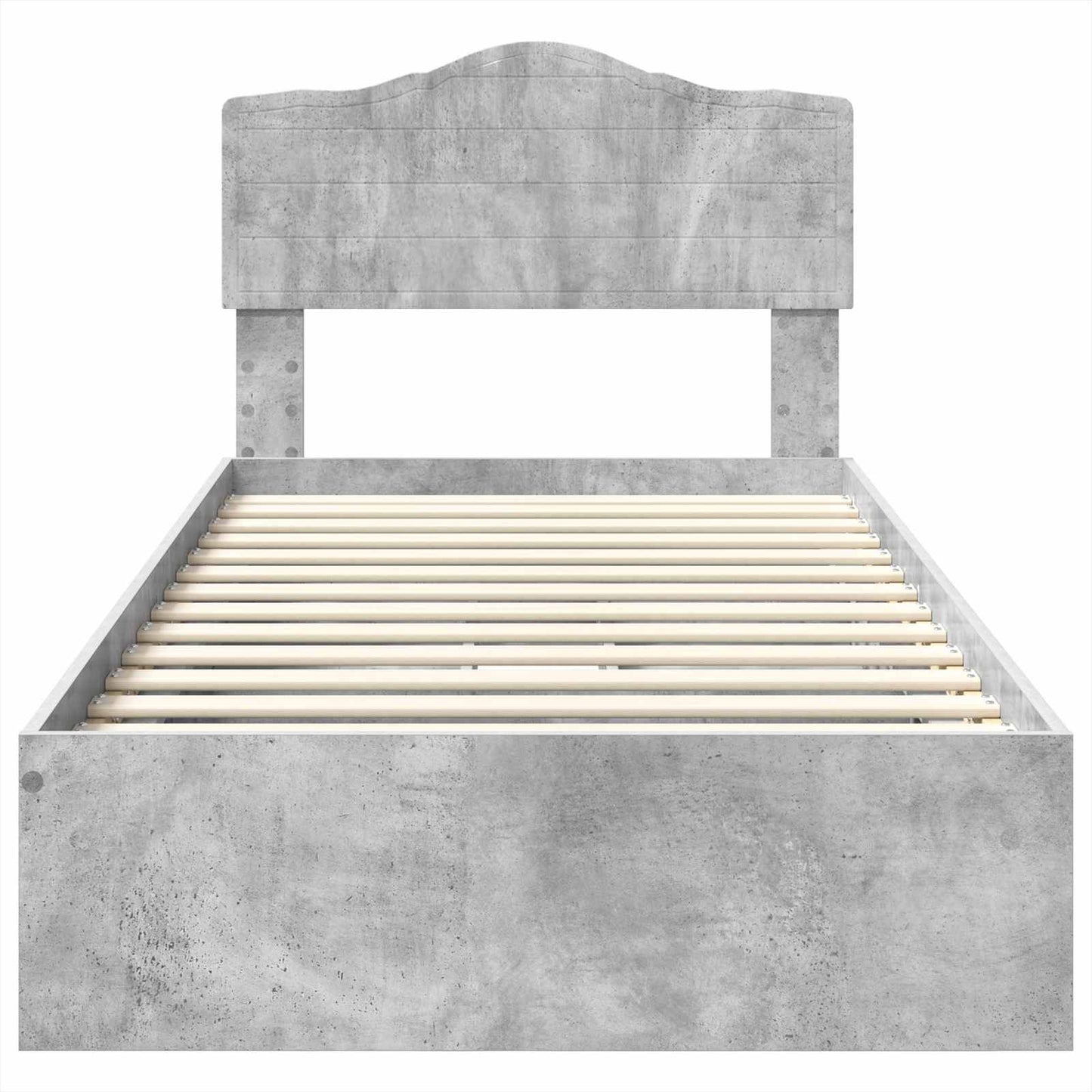 Storage Bed Concrete Grey 70 x 190 cm Engineered Wood