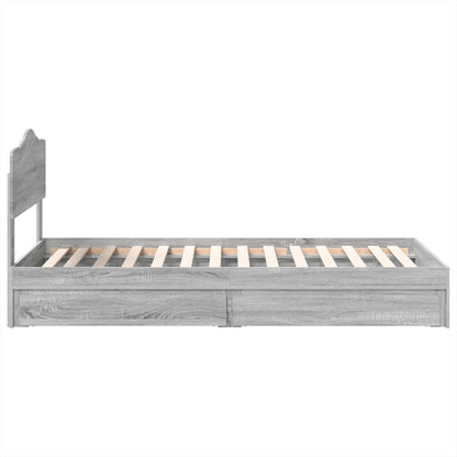Storage Bed with Drawer Grey Sonoma 70 x 190 cm Engineered Wood