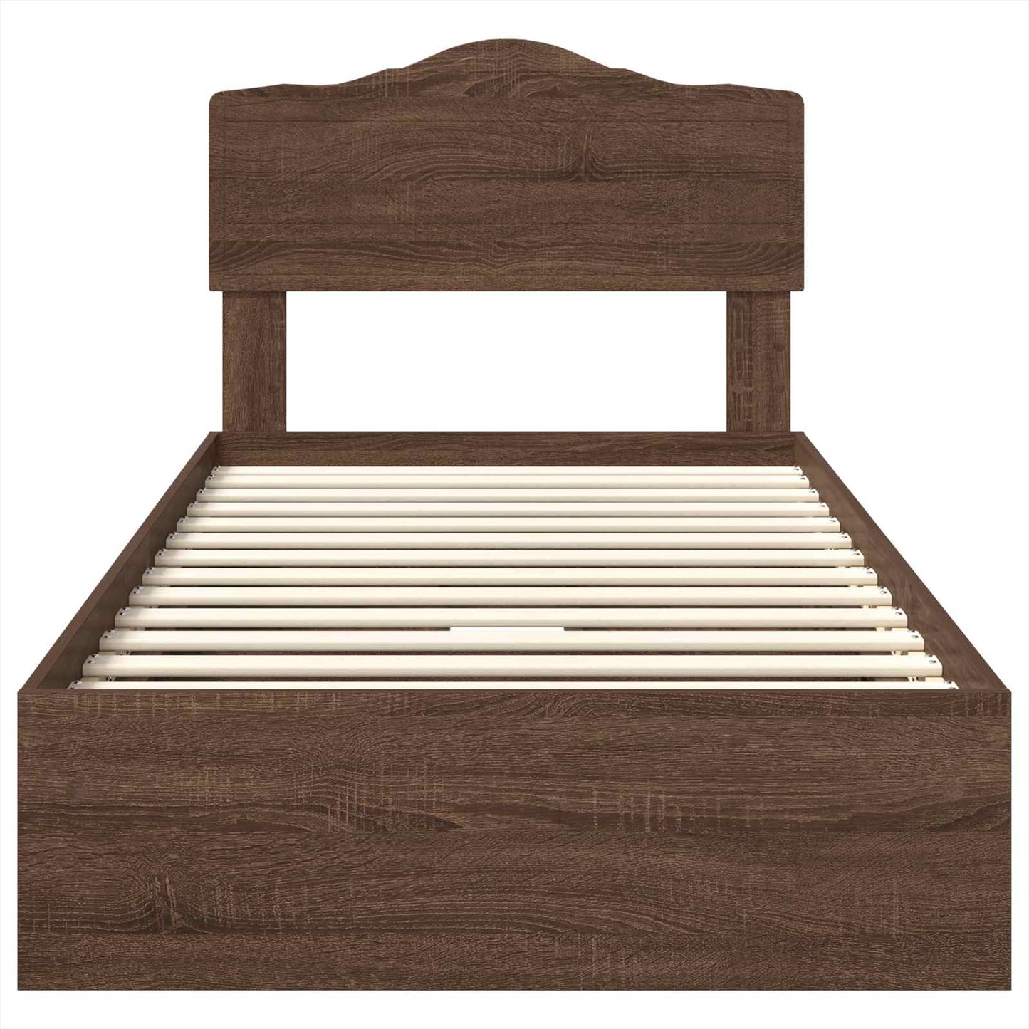 Storage Bed with Drawer Brown Oak 70 x 190 cm Engineered Wood