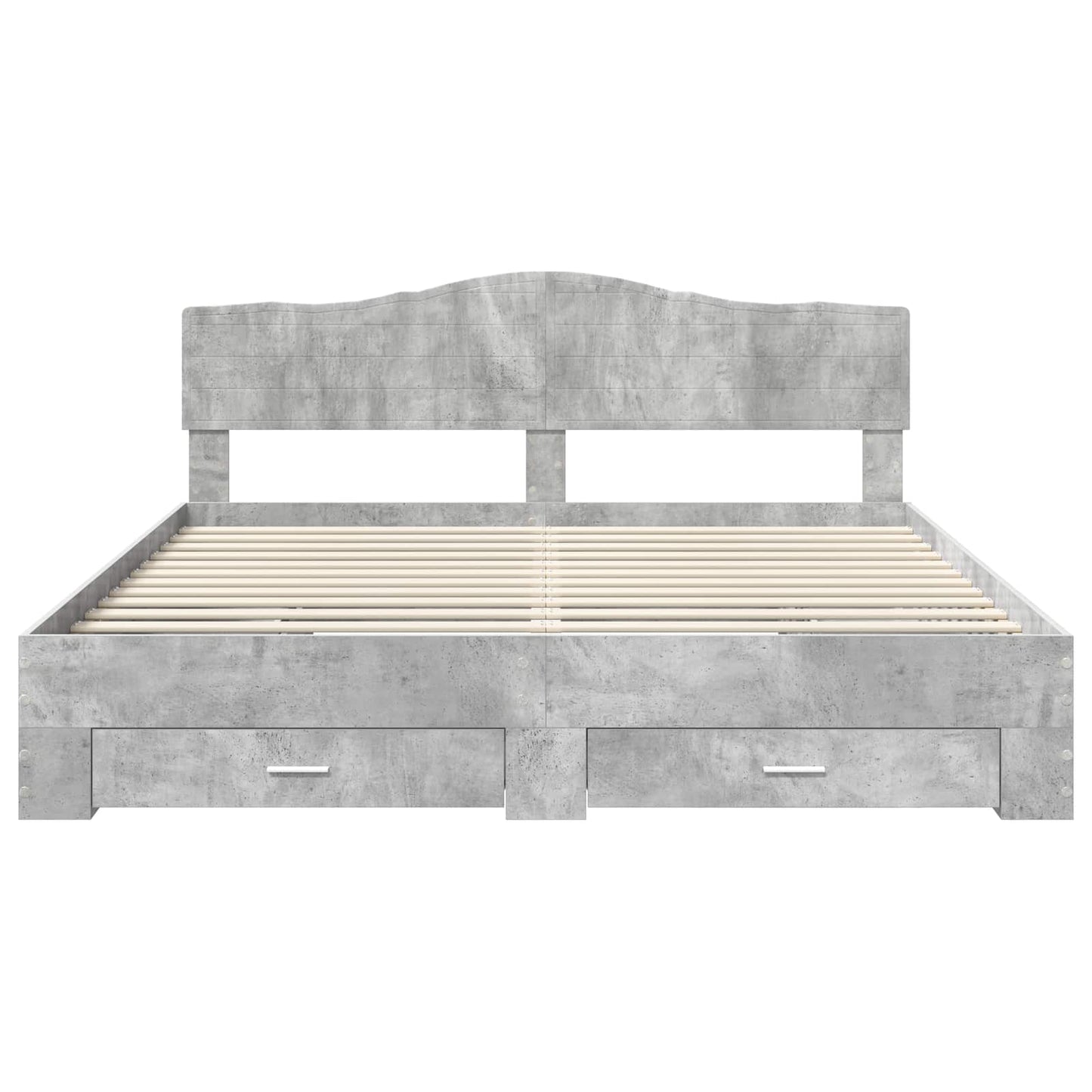Bed Frame Concrete Grey 200 x 200 cm Engineered Wood