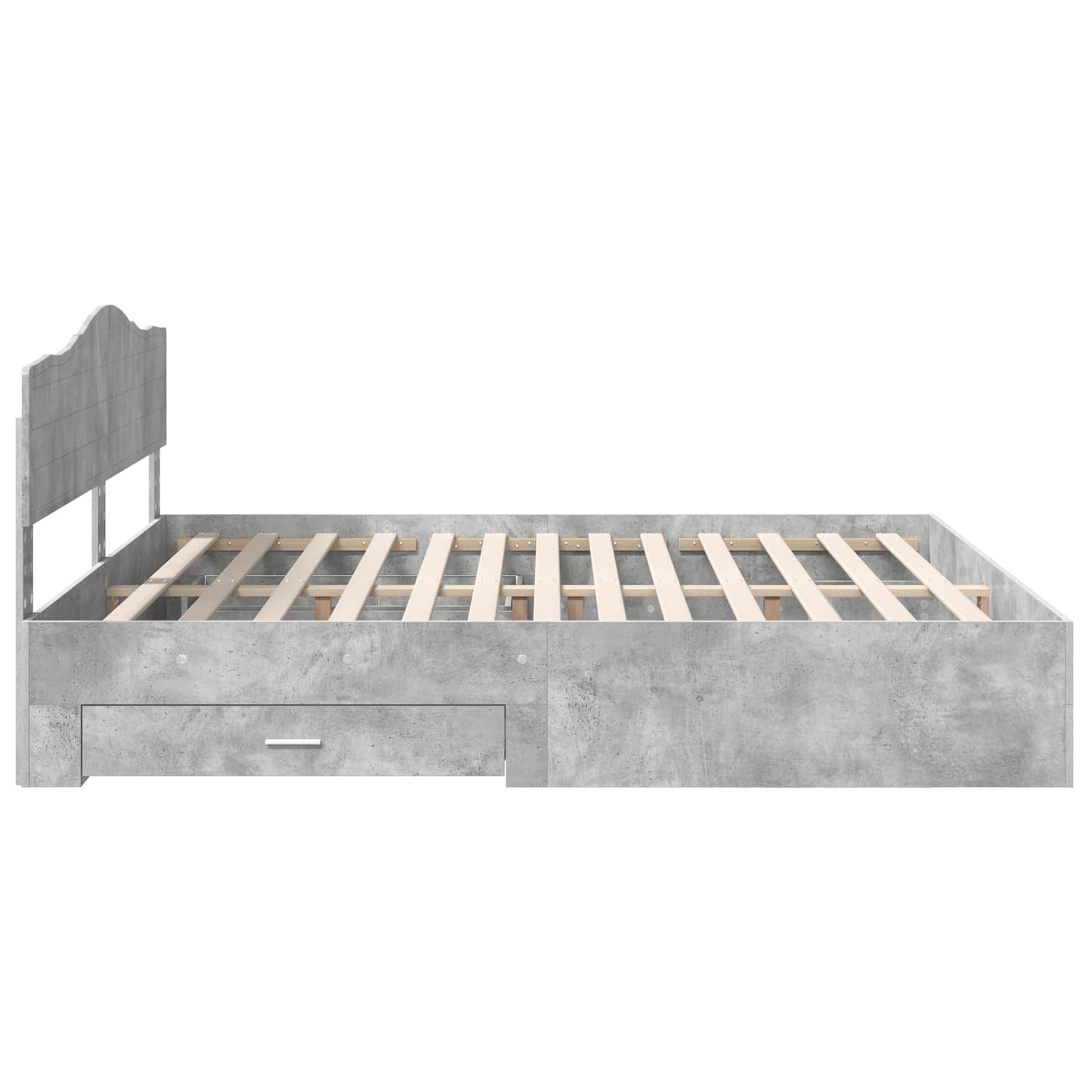 Bed Frame Concrete Grey 200 x 200 cm Engineered Wood